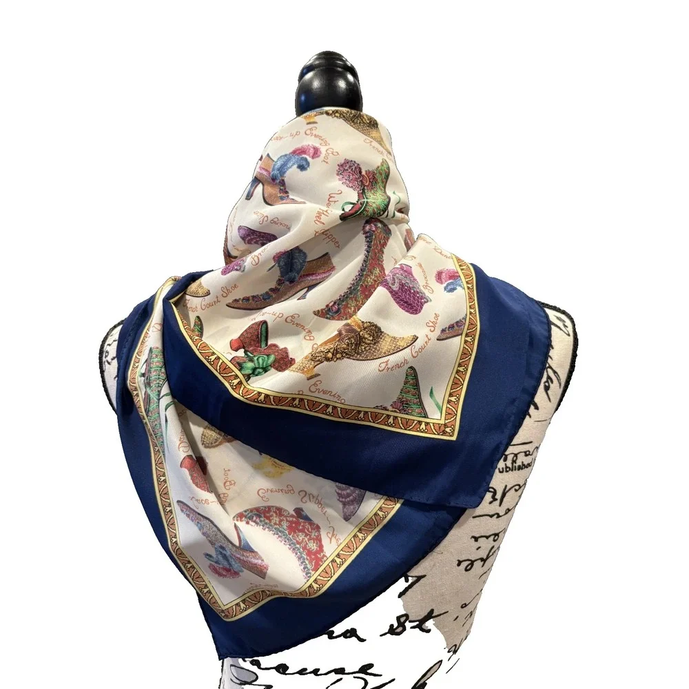 Silk Scarf Colorful High Heel Art Women's 34.8